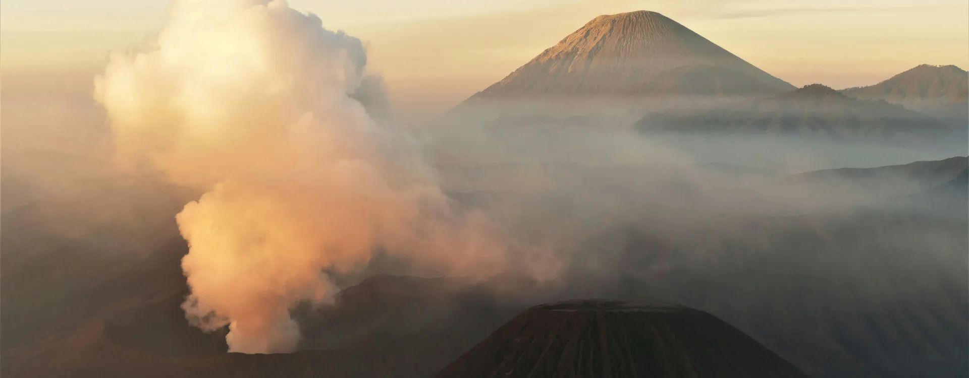 panoramic view of a volcano landscape java indonesia