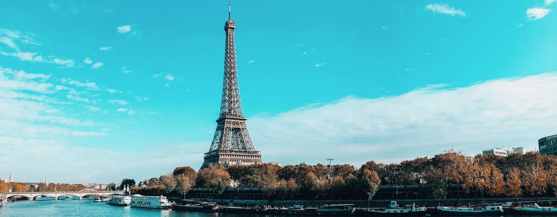 Blue skies and the Eiffel Tower Paris