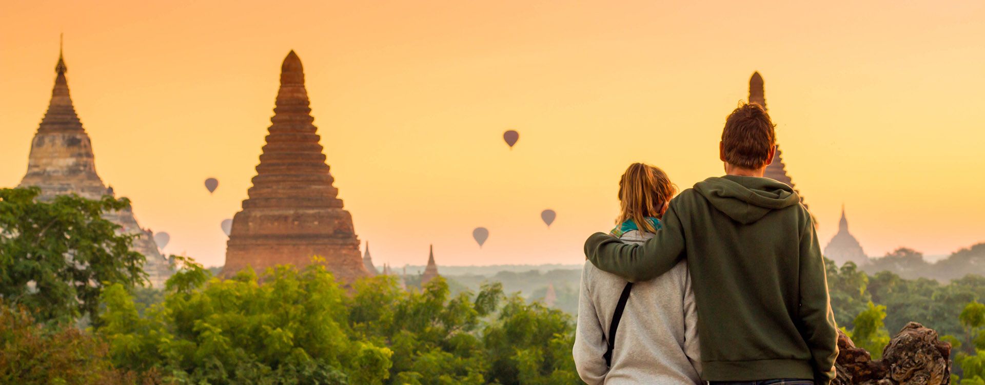 Couple on a honeymoons in Myanmar