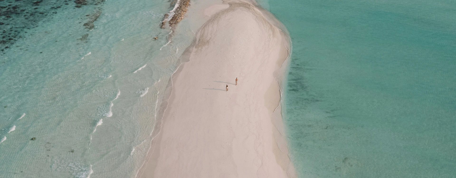 Aerial view of a beach in the Maldives