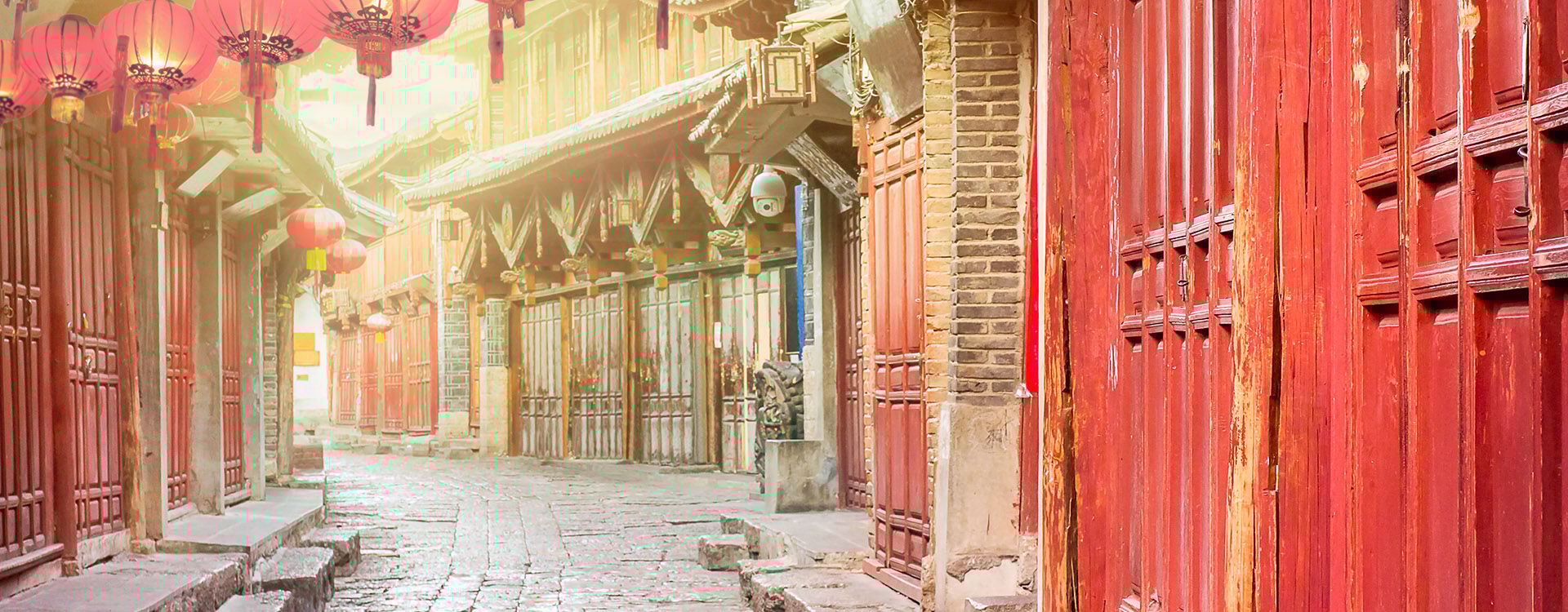 old chinese street with lantern