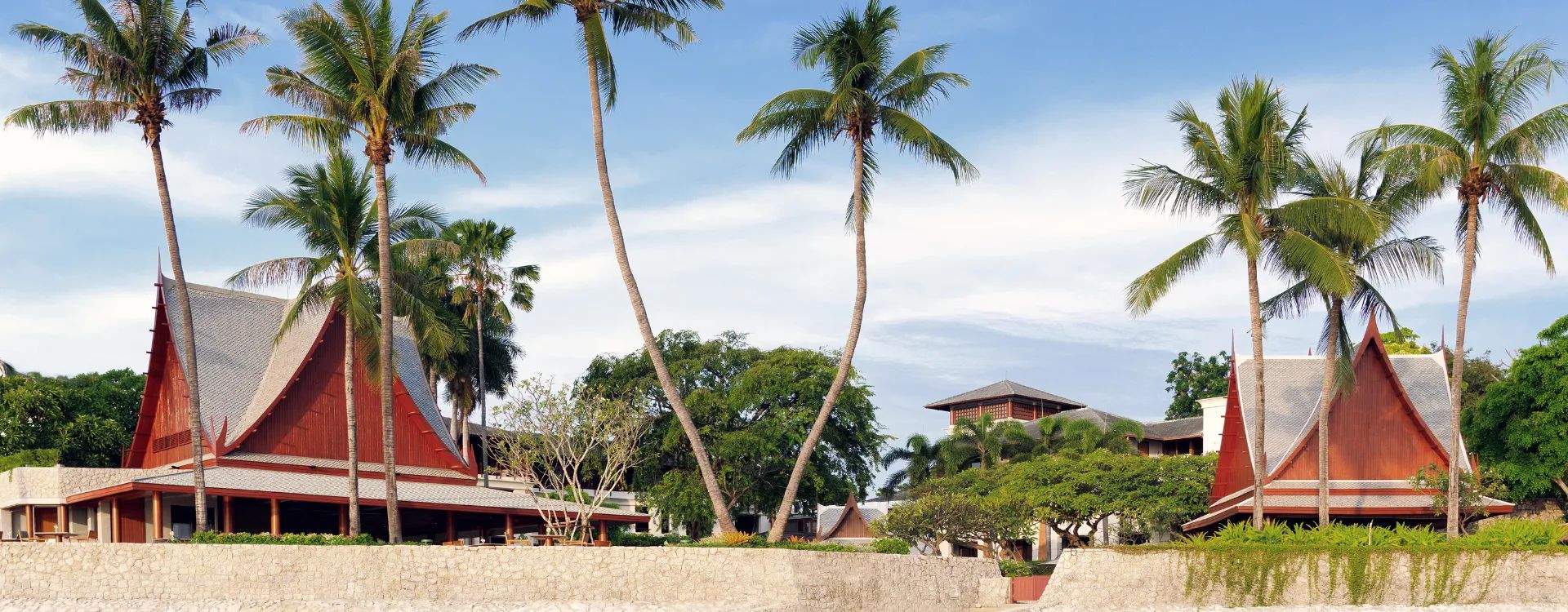 pavillion buildings on a beach in Thailand