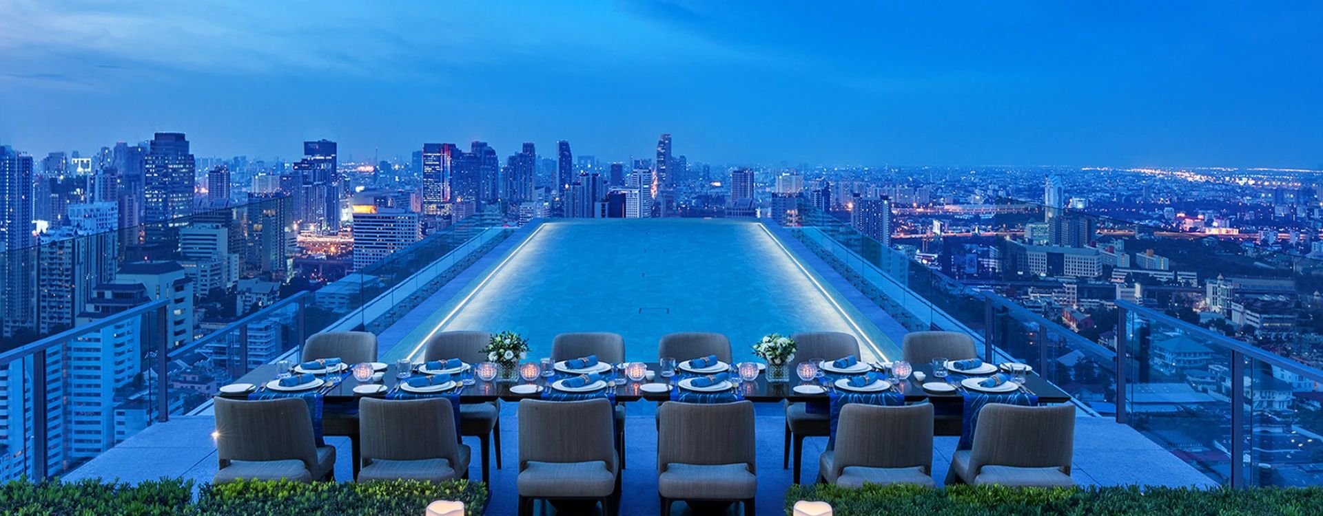 rooftop pool with panoramic views of Bangkok at 137 pillars suites and residences