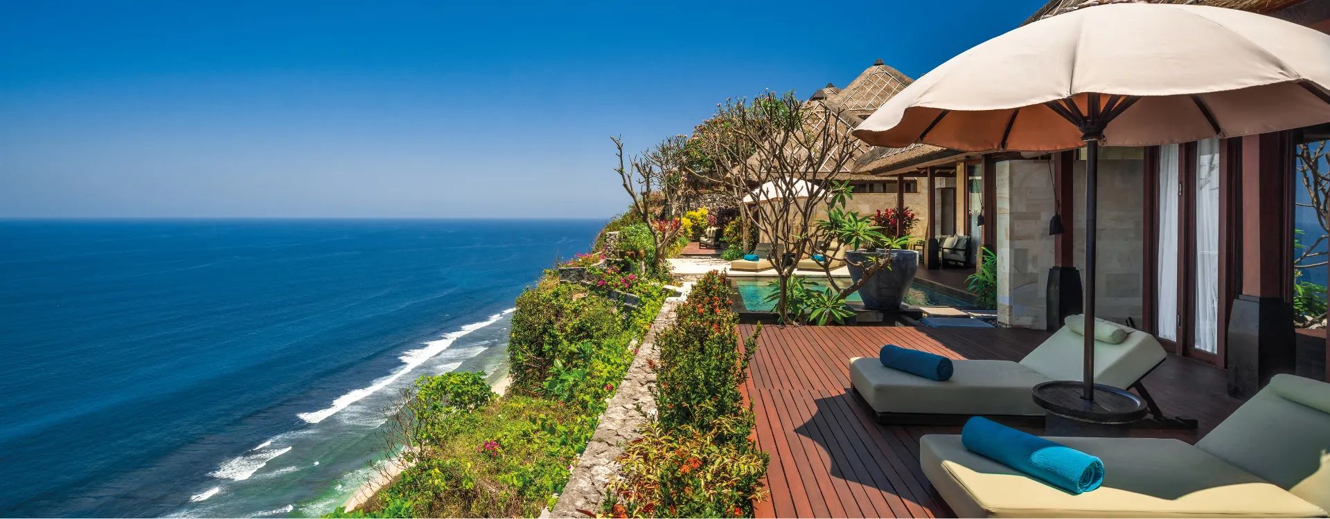 panoramic view from a luxury pool villa in bali indonesia