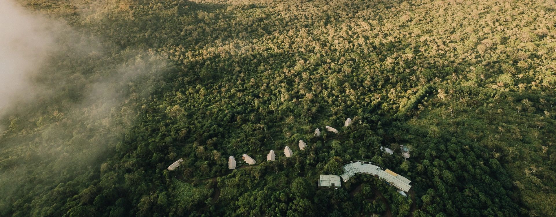 aerial view of galapagos safari camp