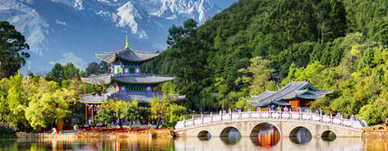 Ancient Chinese Pavilion and bridge