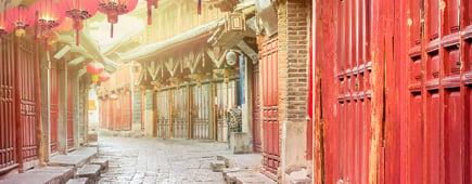 old chinese street with lantern