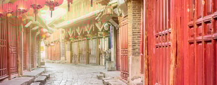 old chinese street with lantern