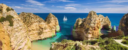 Beautiful bay near Lagos town, Algarve region, Portugal
