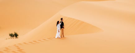 Young couple enjoying the dunes.
