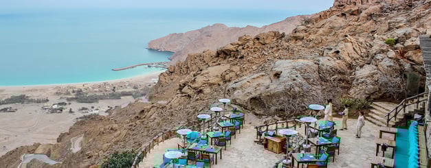 View from the edge of Zighy Bay, Oman