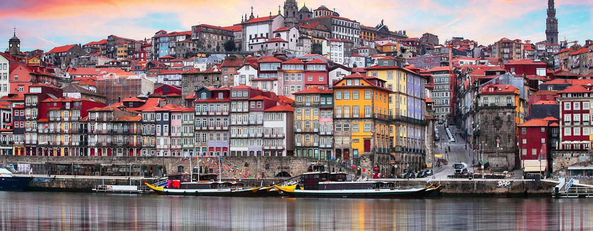 Porto, Portugal old town on the Douro River. Oporto panorama