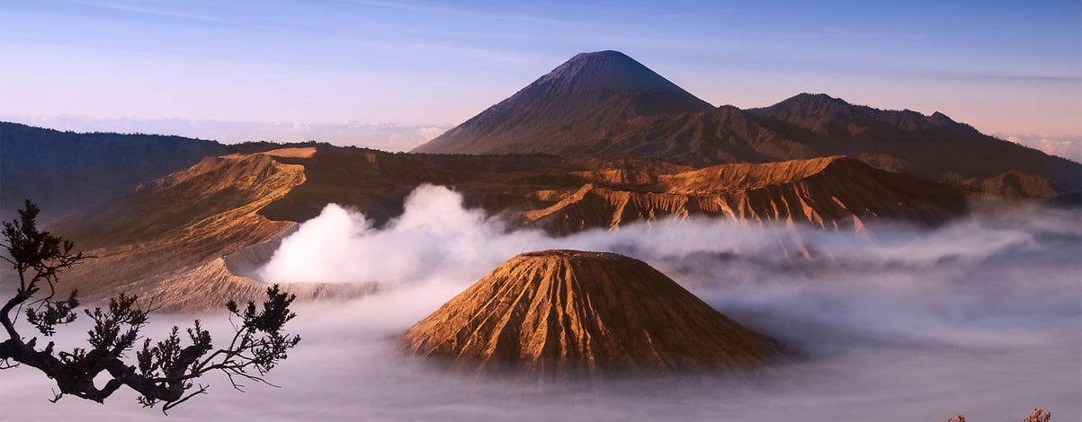 Mount Bromo volcanoes taken in Tengger Caldera, East Java, Indonesia