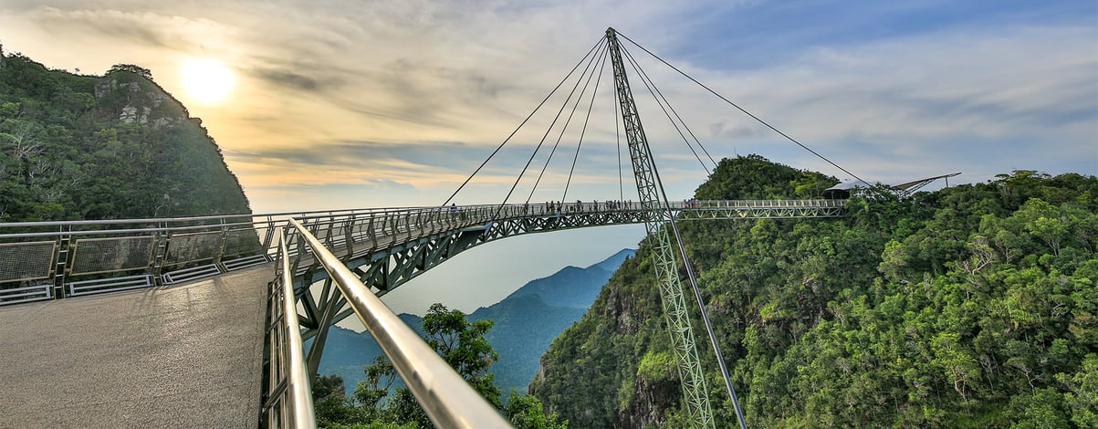 Skybridge over rainforest Langkawi Malaysia