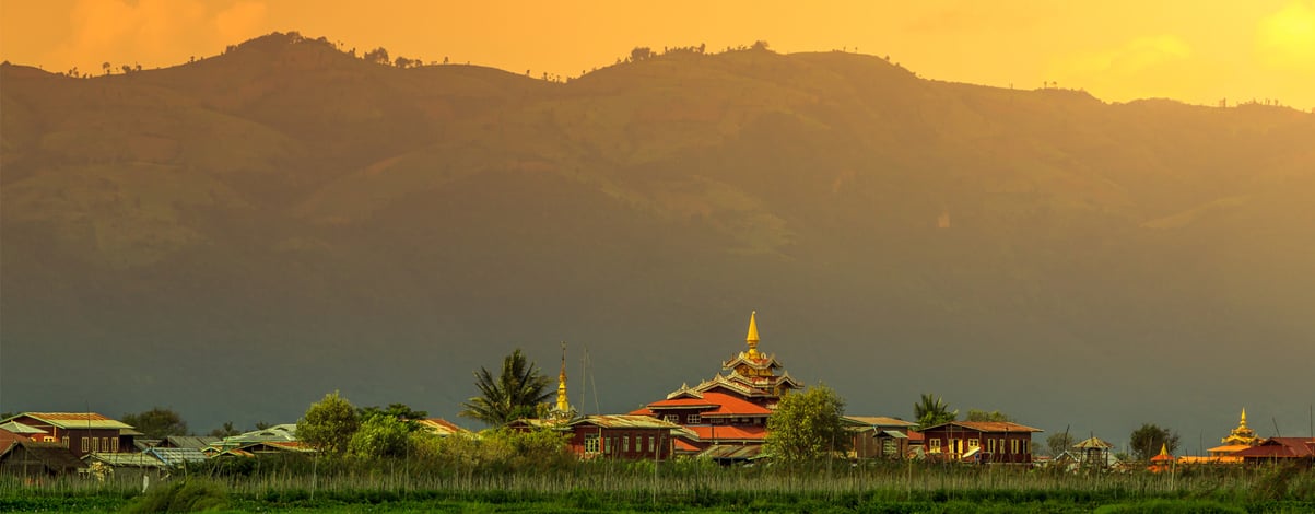 Hpaung Daw U Pagoda center of the floating village in Inle Lake, Shan State, Myanmar