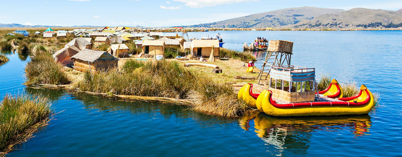 Lake Titicaca,South America, located on border of Peru and Bolivia