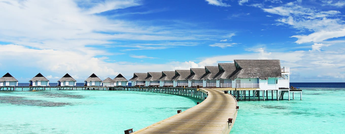 Water Villas (Bungalows) on the Perfect Tropical Island, Maldives