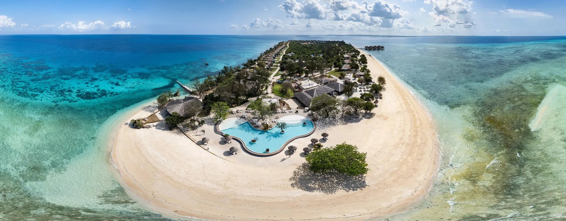 Bawe Island, a luxury resort located off the coast of Zanzibar, Tanzania