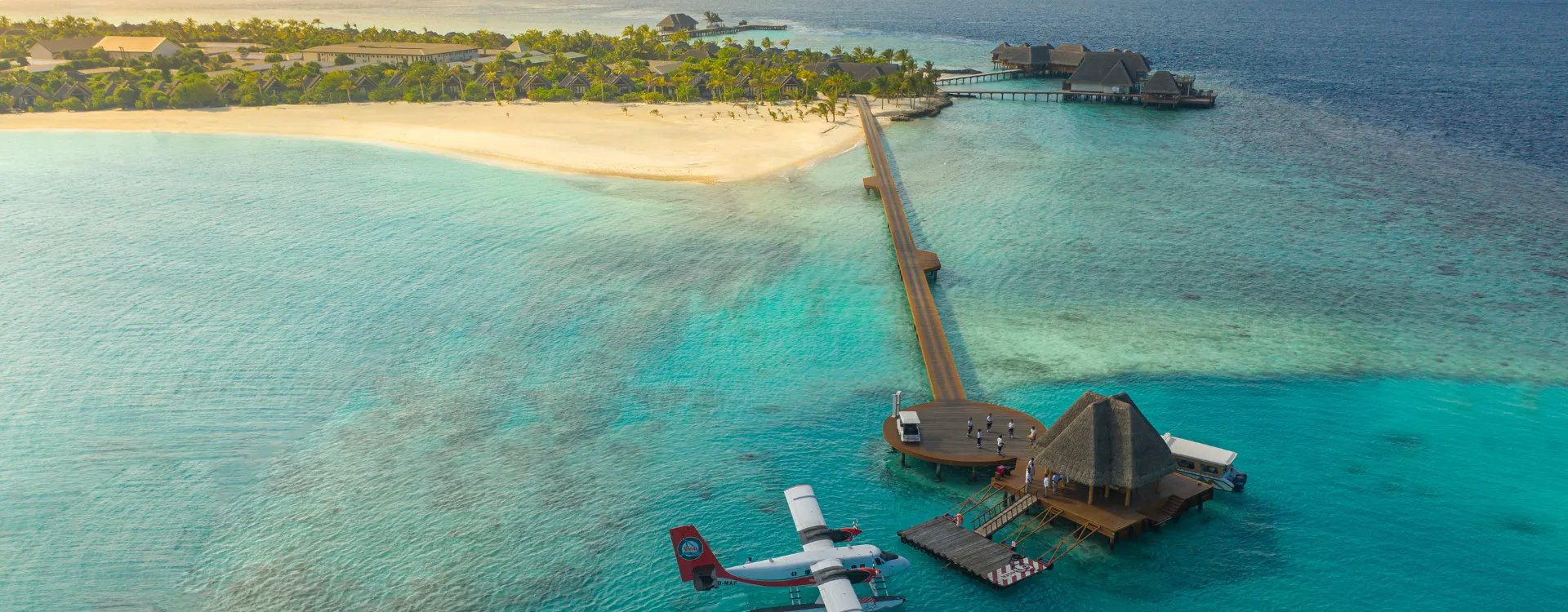 Seaplane arriving at Heritance Aarah