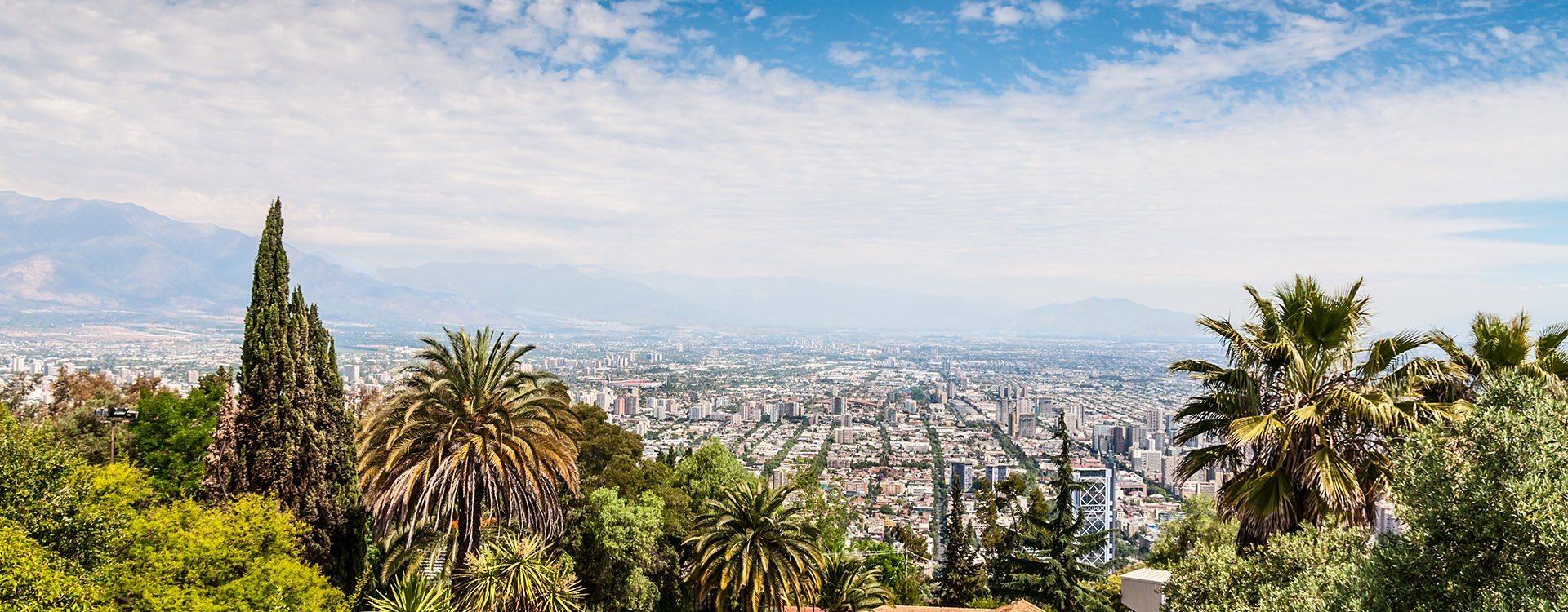 High angle view of Santiago de Chile from Cerro San Cristobal