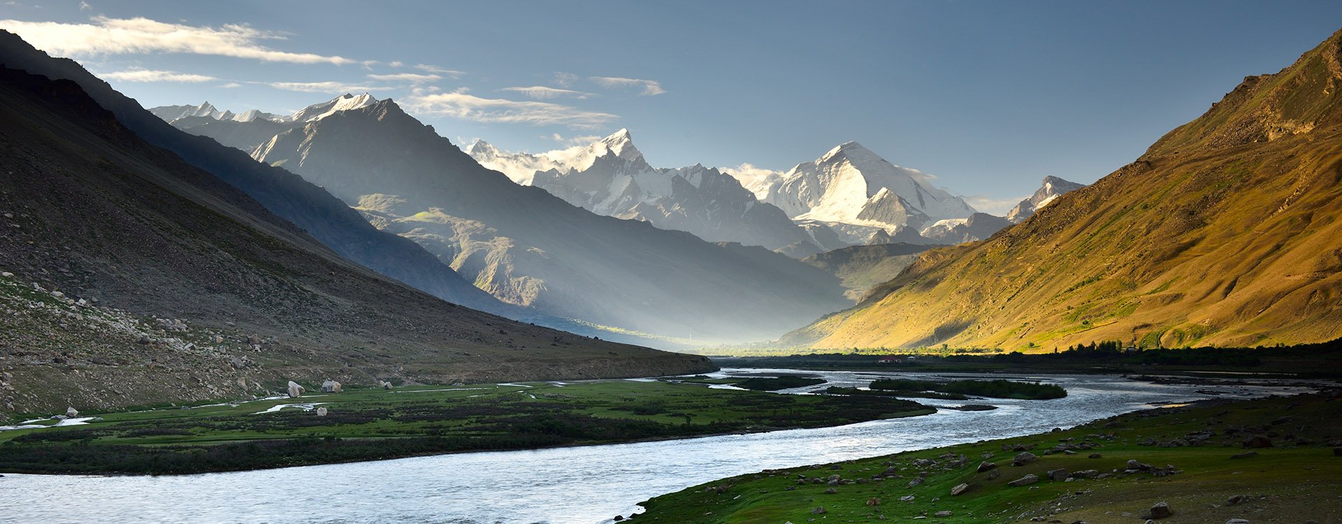 suru river and big mountain background ,Kargil,Jammu and Kashmir,India