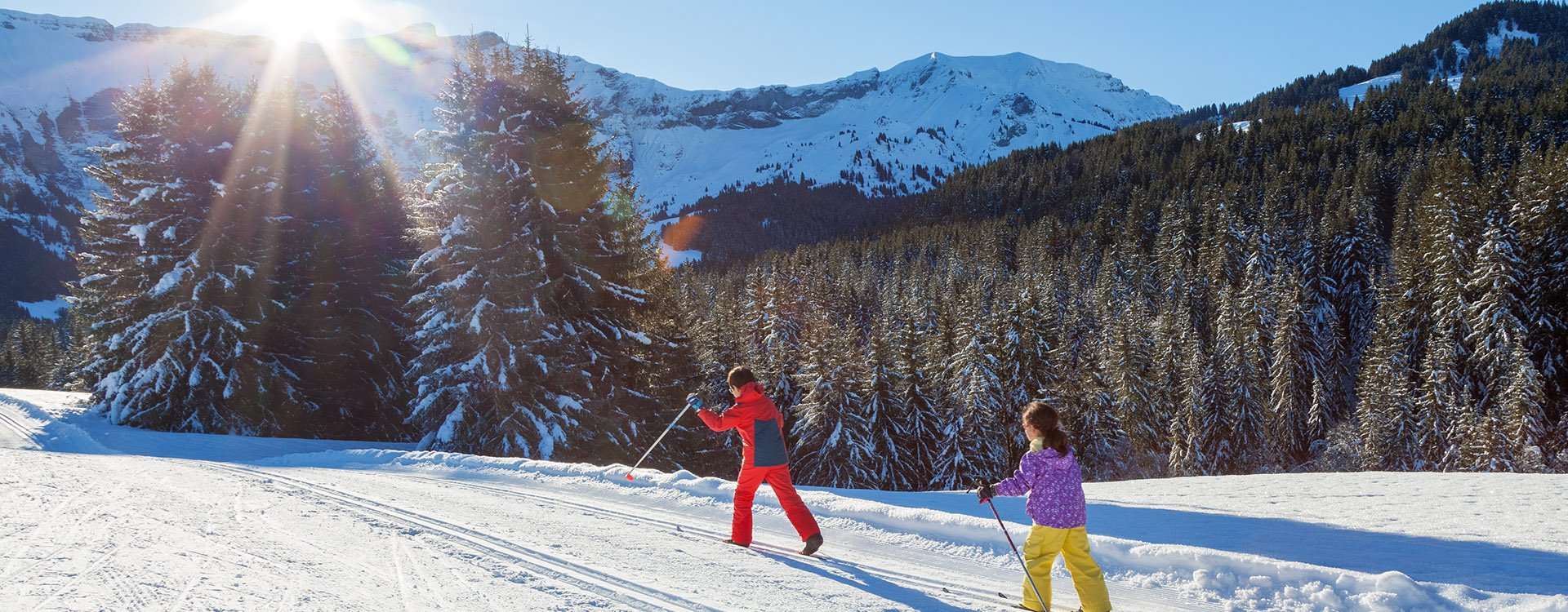 Childs Cross-Country Skiing in European Alps at La Livraz,Megève