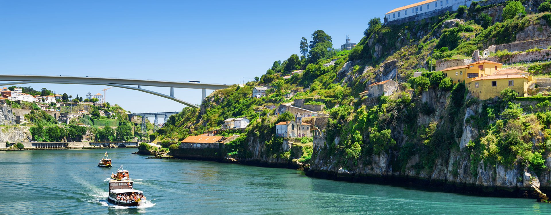The beautiful view of the Douro River in Porto, Portugal