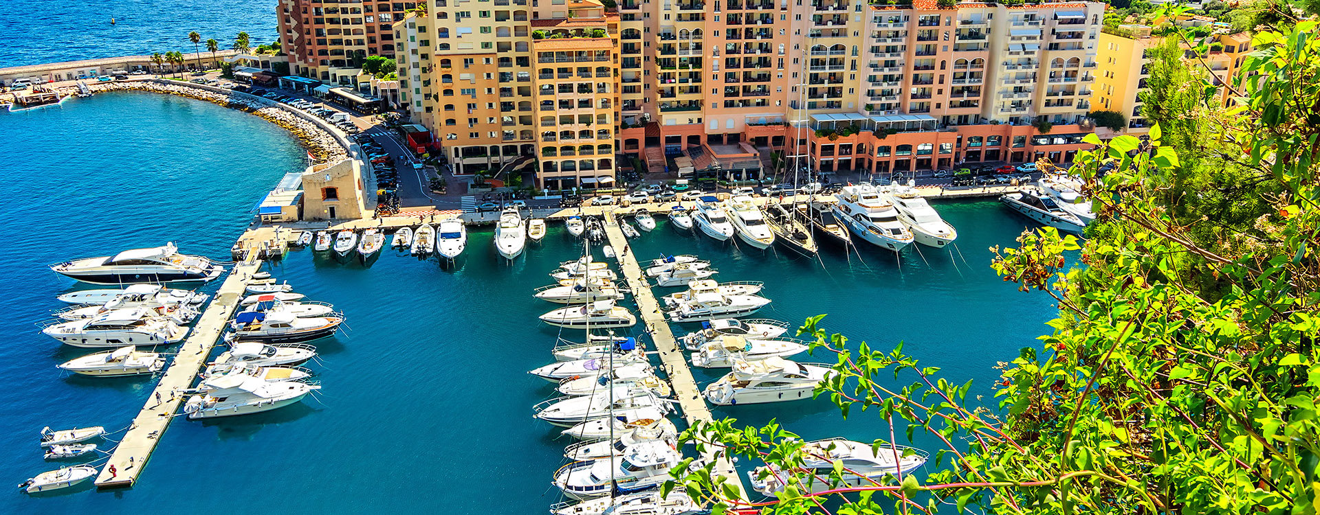 Apartments,harbor,and luxury yachts in the bay,Monte Carlo,Monaco,Europe