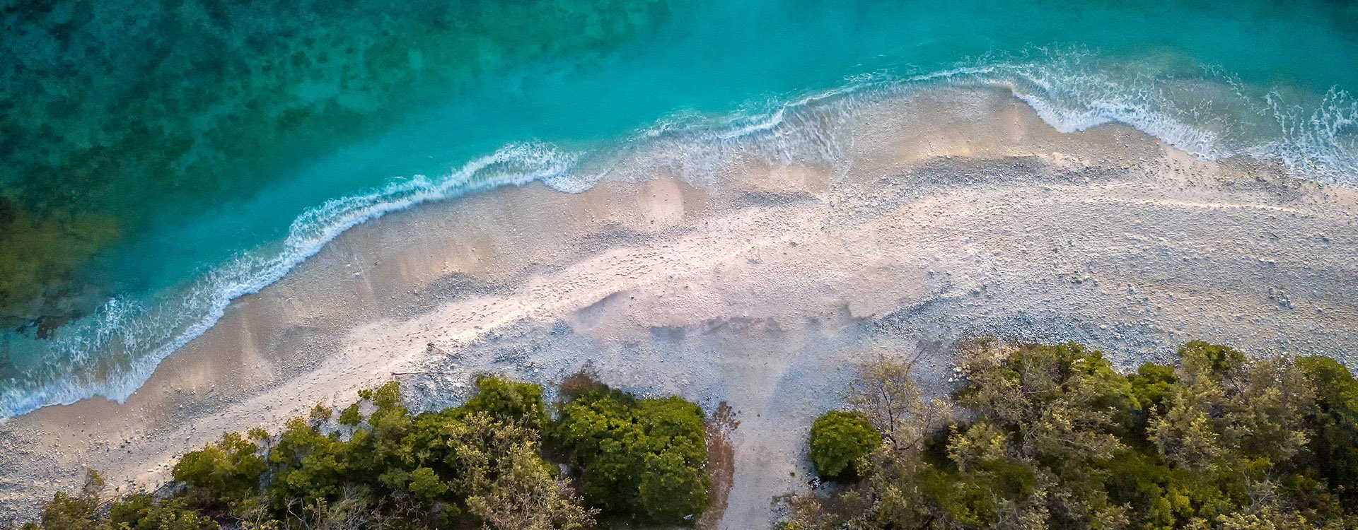 Aerial view of the beach of Lady Elliot The great barrier reef, Southern Australia