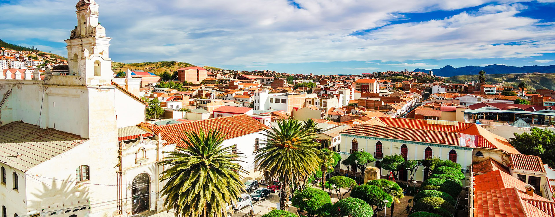View on colonial town of Sucre in Bolivia