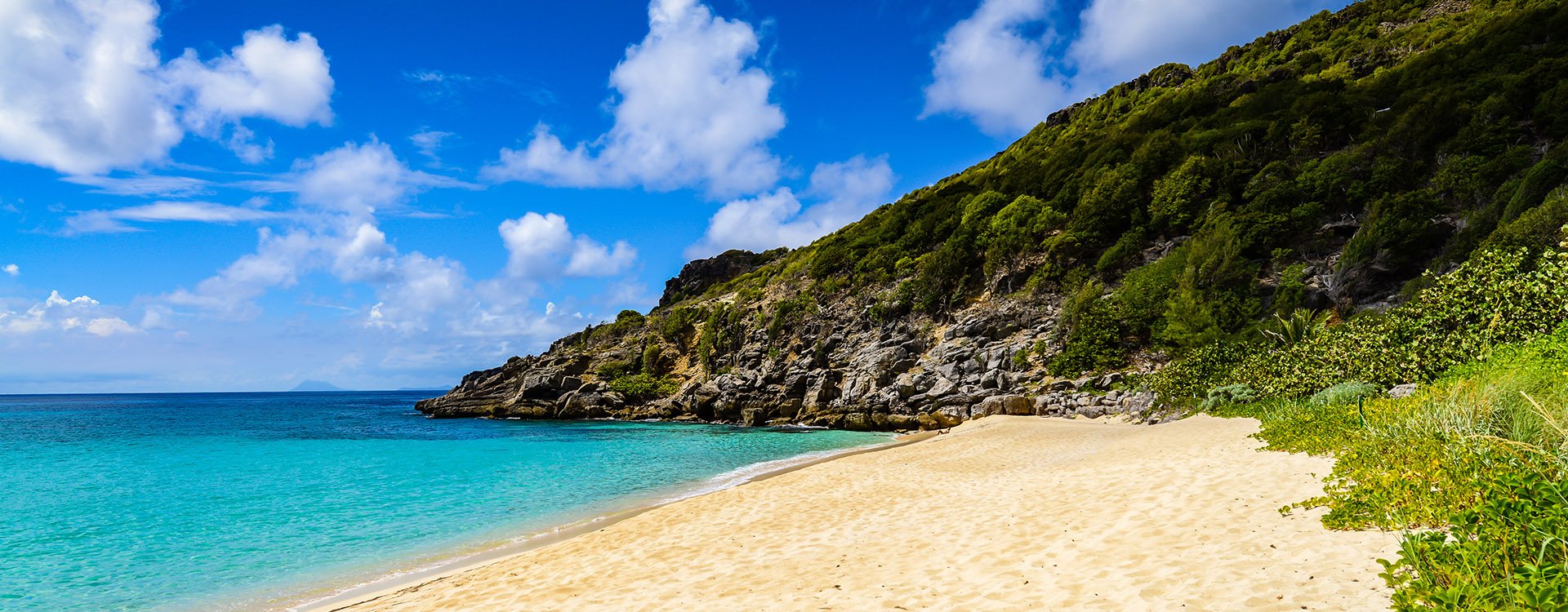 Remote and private Gouverneur Beach on the French Caribbean island of Saint Barthélemy
