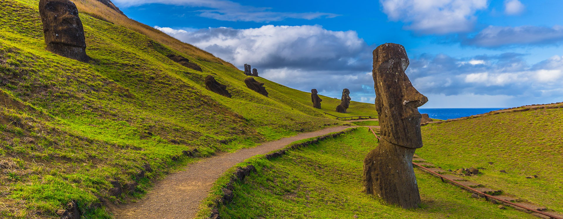 Moai statues of Ranu Raraku, Easter Island