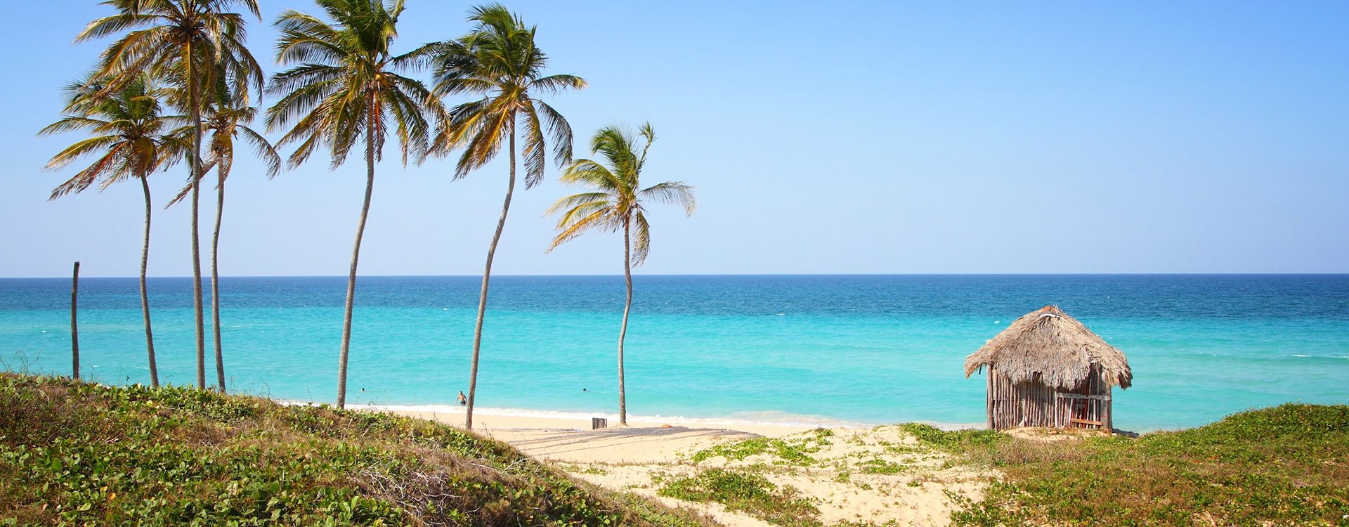 Cuba - Caribbean beach Playa Megano in Playas del Este part of Havana Province. Sandy coast