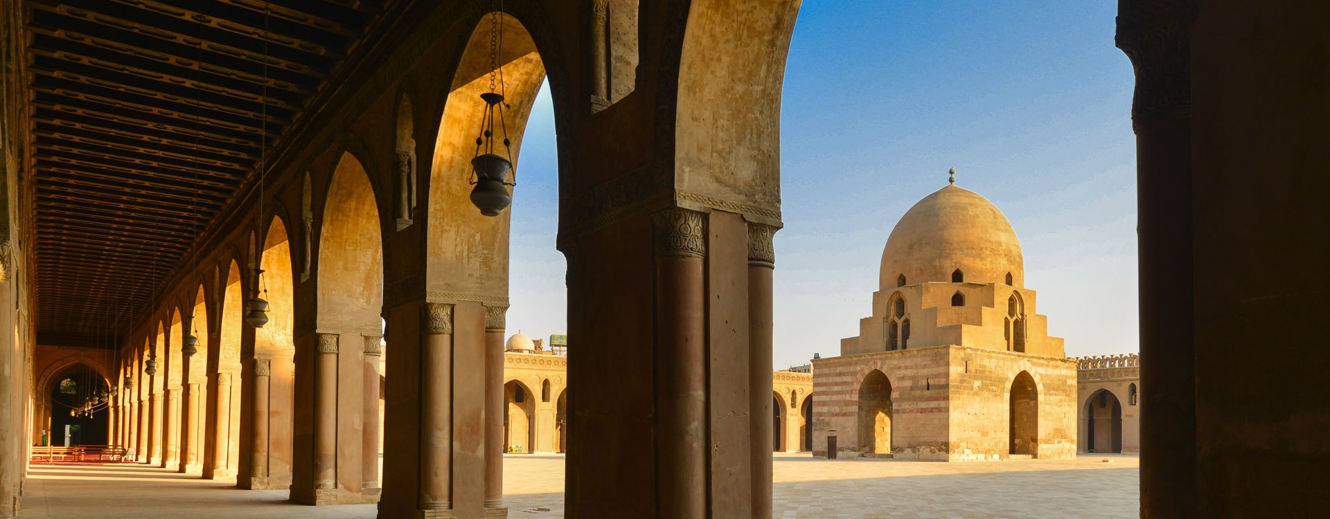Ibn Tulun Mosque in Cairo, Egypt. The Mosque is the oldest Mosque 265 AH or 879 AD