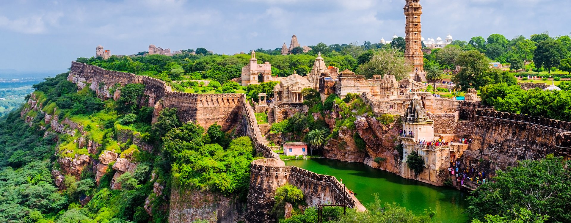 A landscape view of Chittorgarh fort, a UNESCO world heritage site, Rajasthan, India