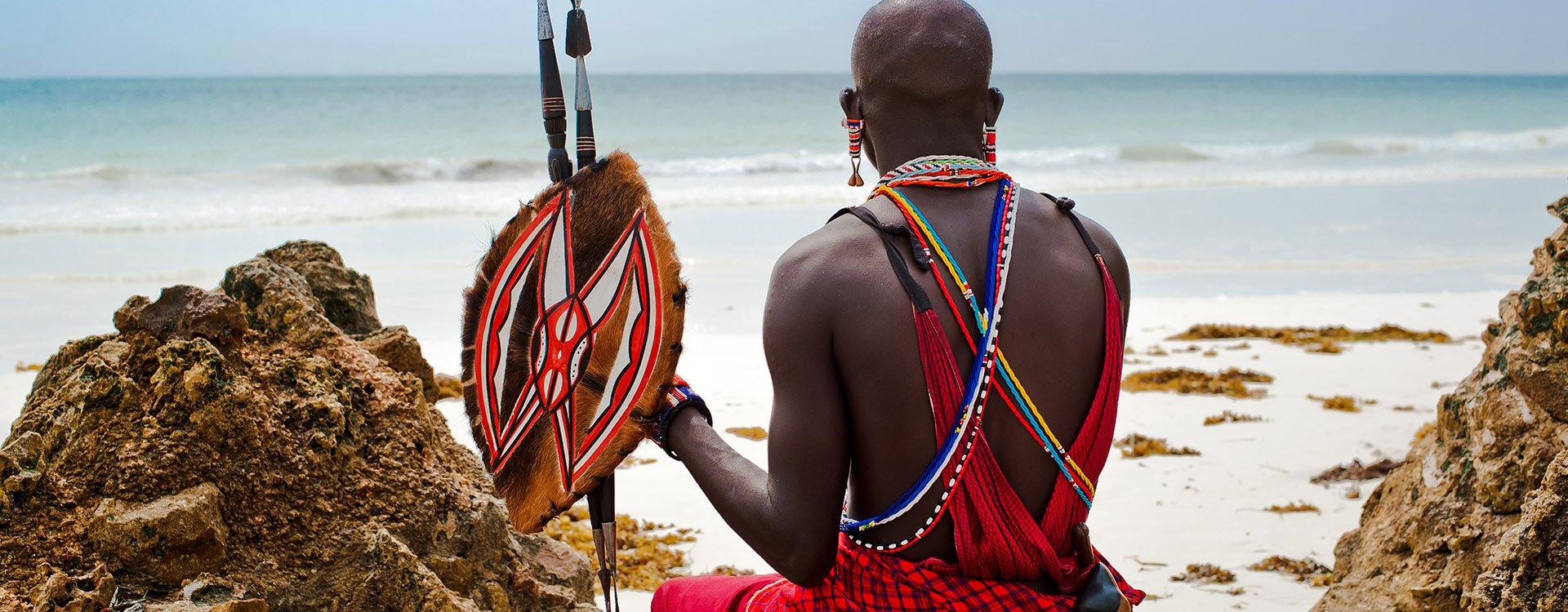 Maasai warrior in Africa. Tribe, Diani beach