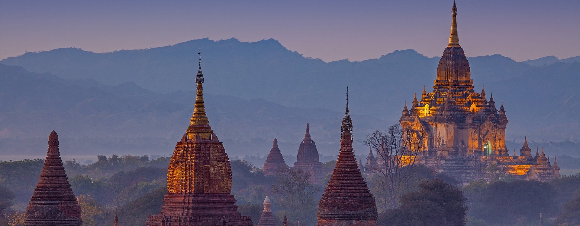Myanmar, Bagan, ancient temple at sunset, UNESCO World Heritage Site
