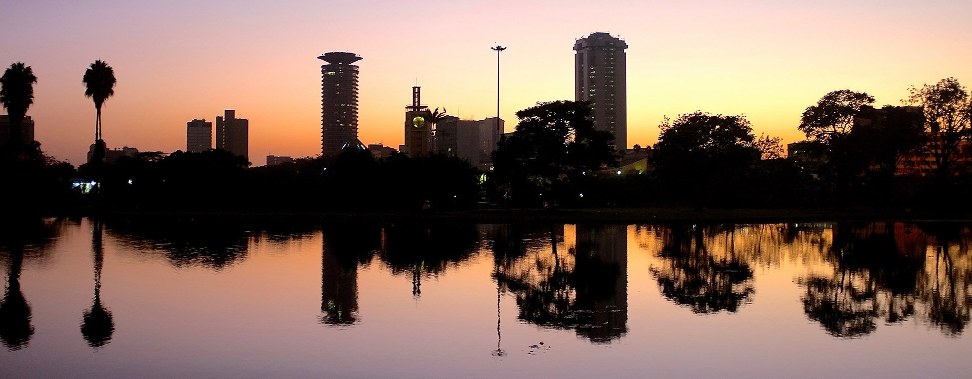 Nairobi skyline reflection