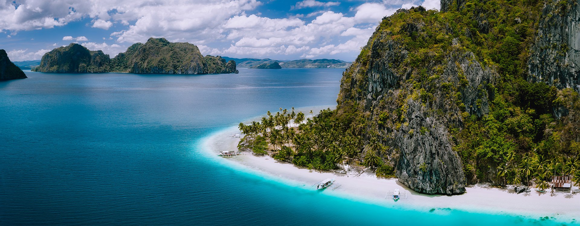 El Nido, Palawan, Philippines. White sand beaches and blue ocean water