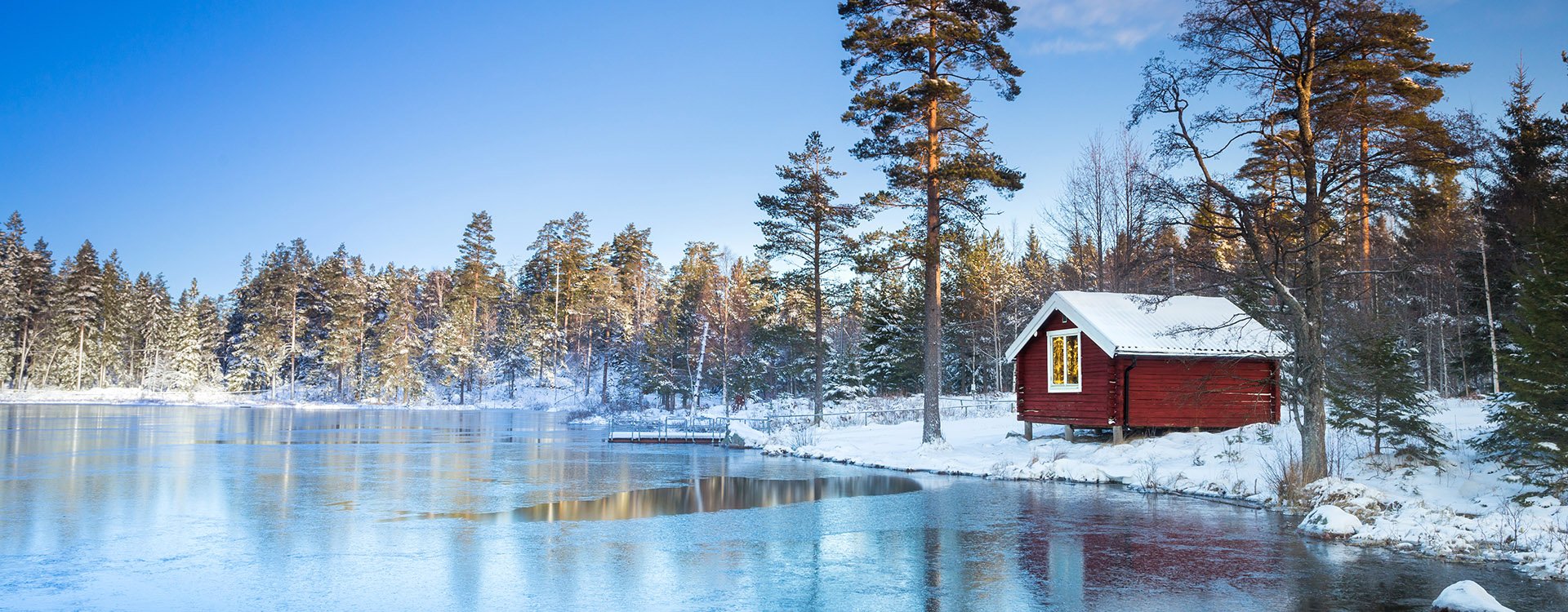 red house in Winter, Sweden Lapland