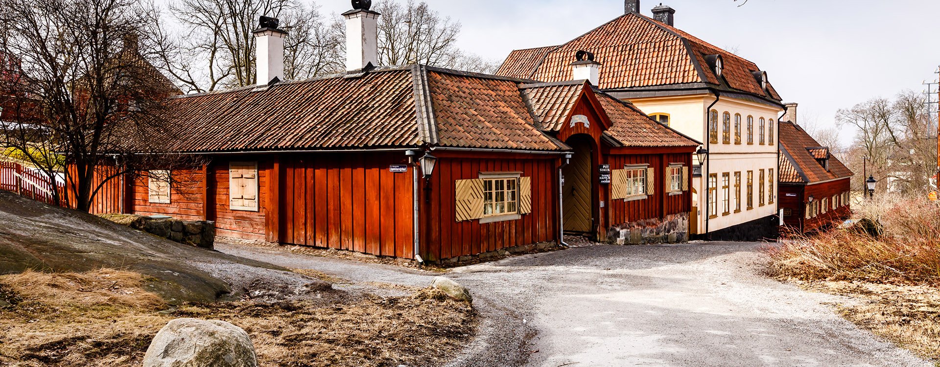 Traditional Swedish Houses in Skansen National Park, Stockholm, Sweden