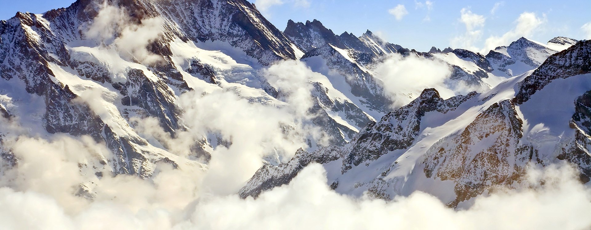 Landscape of Mist at Jungfraujoch, part of Swiss Alpine Alps at Interlaken Switzerland