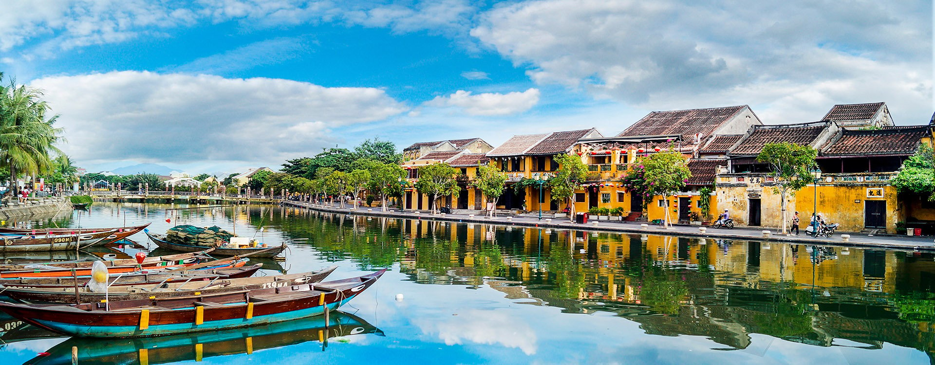 Hoi An river, Vietnam Cultural yellow heritage site of mixed cultures and architecture