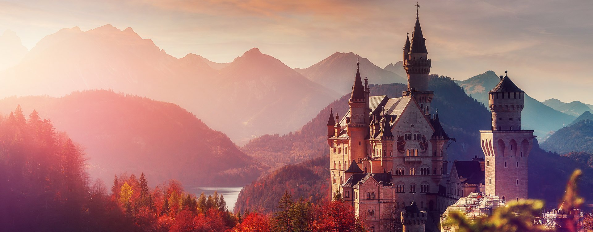 Castle near Munich in Bavaria, Germany. Natural Landscape.