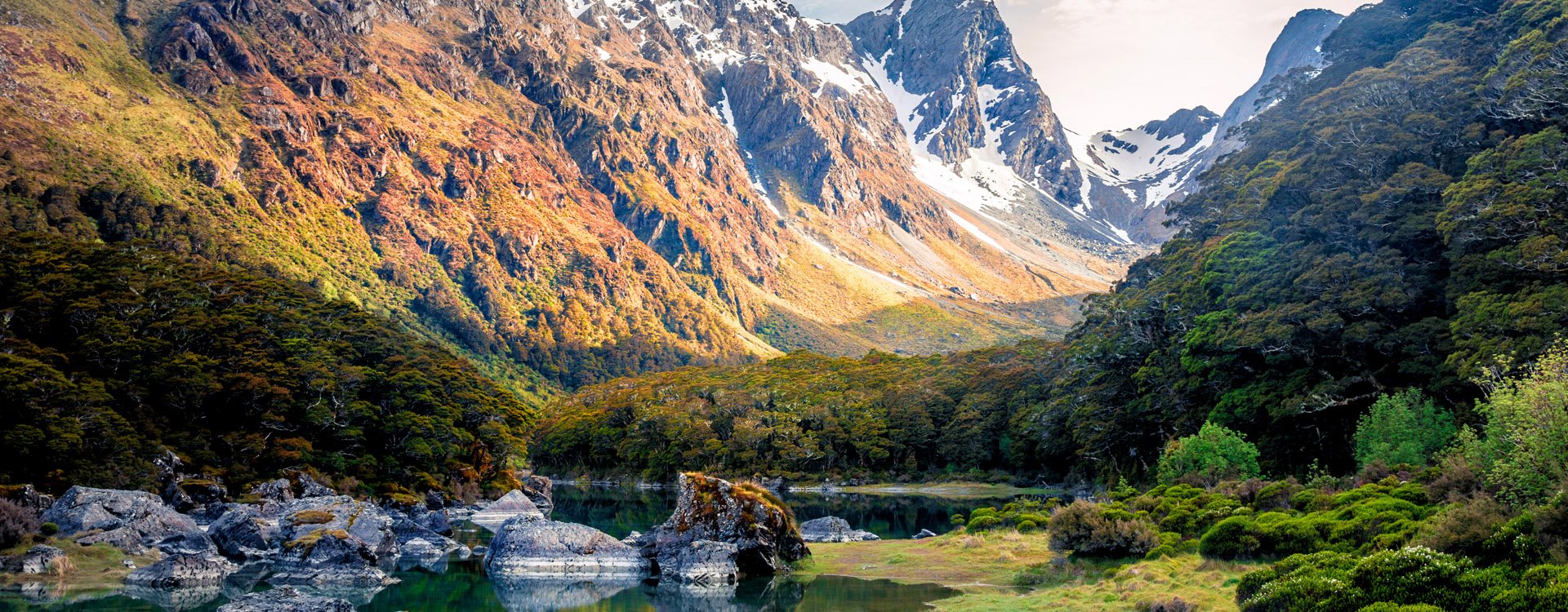 Reflection of Mountains in Lake Mackenzie, New Zealand