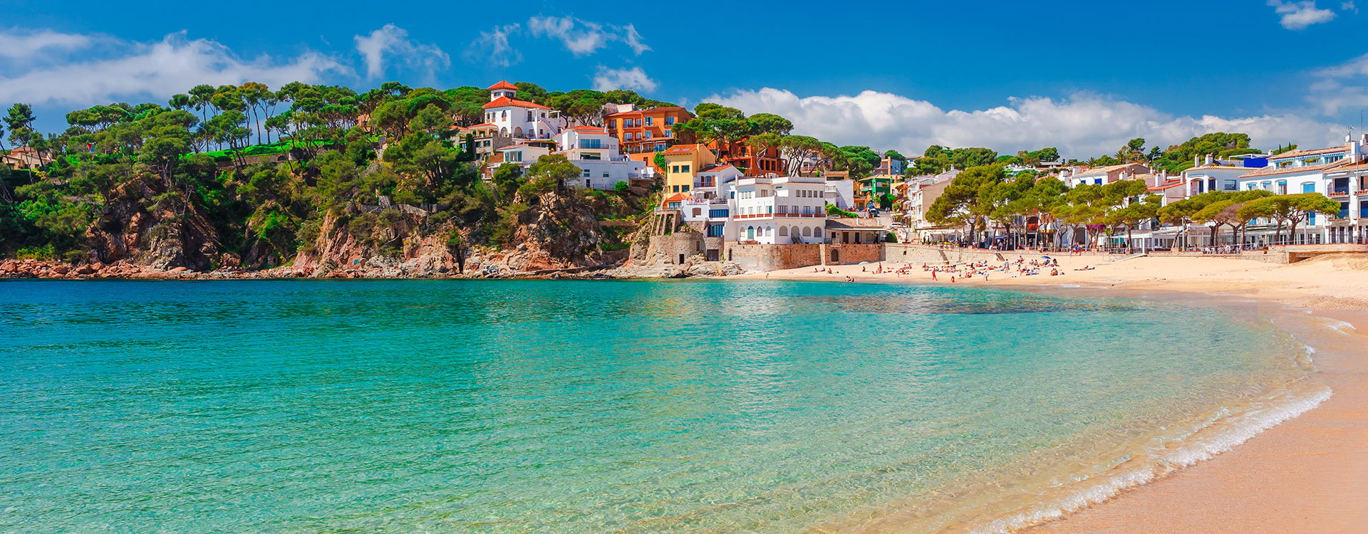 Sea landscape Llafranc near Calella de Palafrugell, Catalonia, Barcelona, Spain. Costa Brava