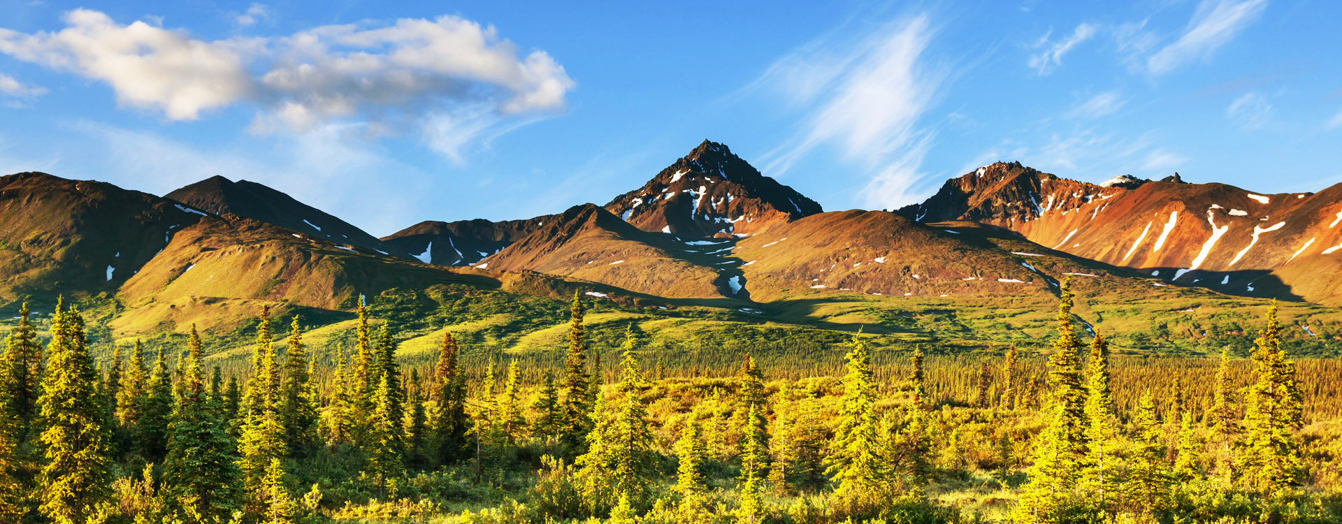 Serenity lake in tundra on Alaska