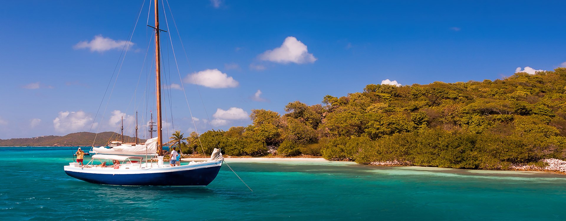 Privat yacht on The Tobago Cays are a group of islands belonging to St. Vincent and the Grenadines in the Caribbean, Union Island