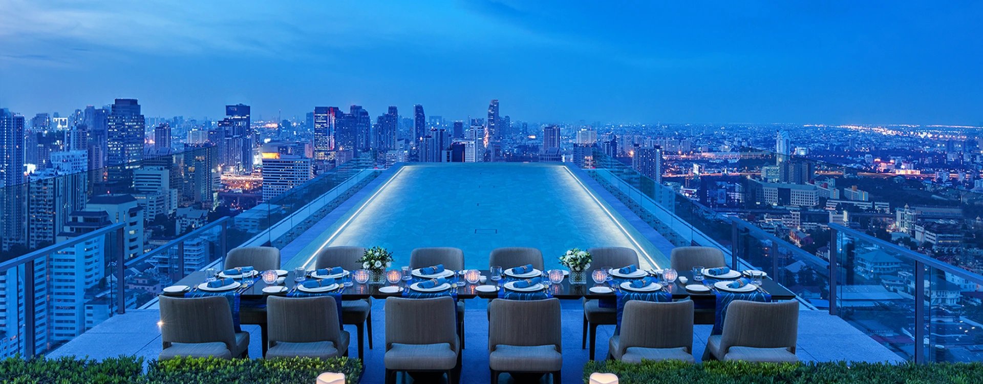 rooftop pool with panoramic views of Bangkok at 137 pillars suites and residences