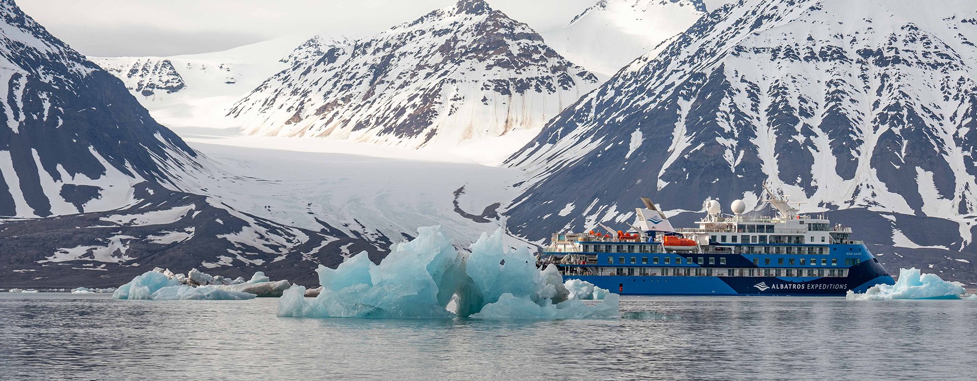 Ocean Albatros sailing in Svalbard